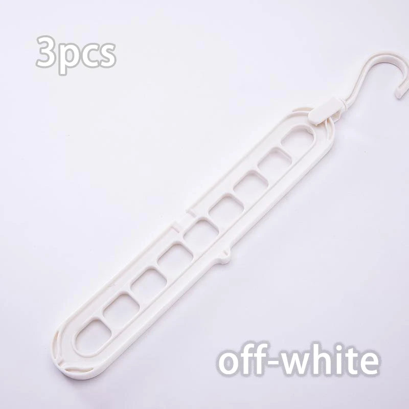 3 sztuki plastikowych, składanych wieszaków z 9 otworami, wytrzymałe wieszaki–organizery na ubrania oszczędzające miejsce, do pokoju, szafy, garderoby i domu.