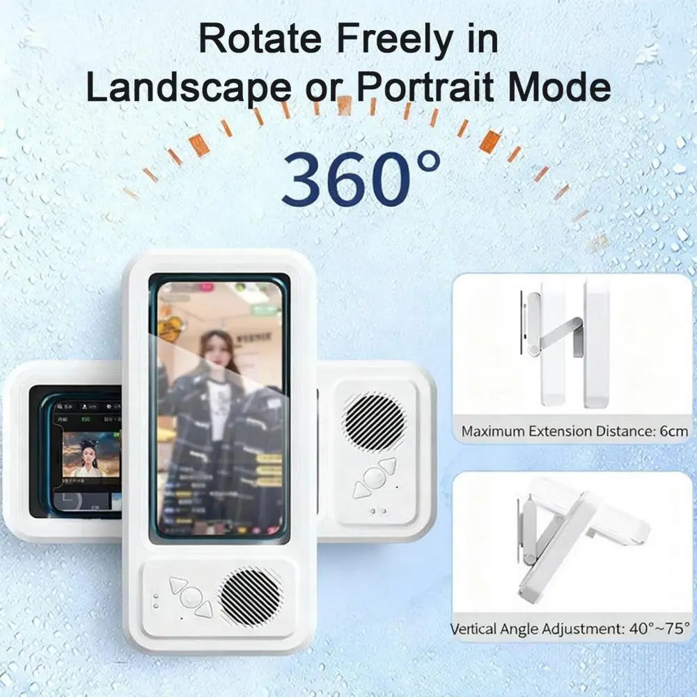 Wodoodporny uchwyt na telefon z głośnikiem Bluetooth