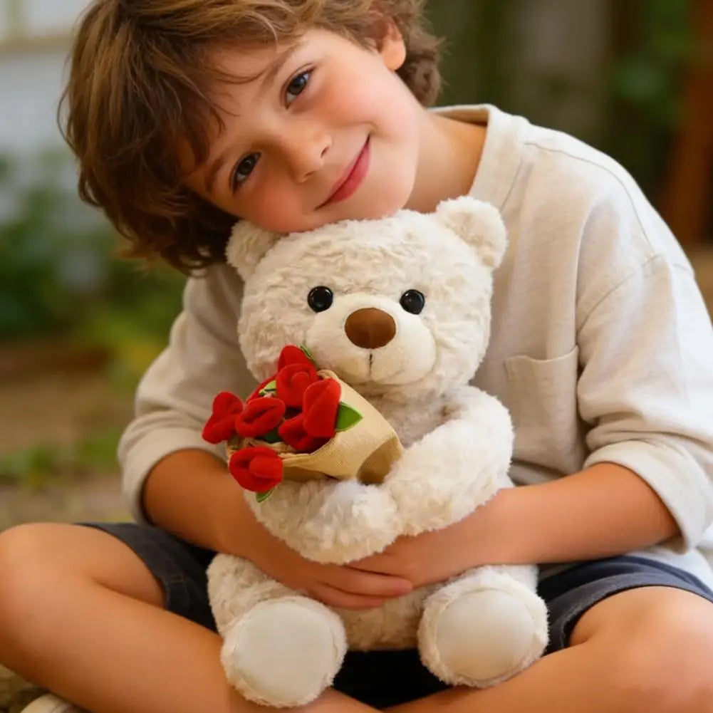 Pluszowy Miś "Rose Love" z Bukietem Róż – Romantyczny Prezent