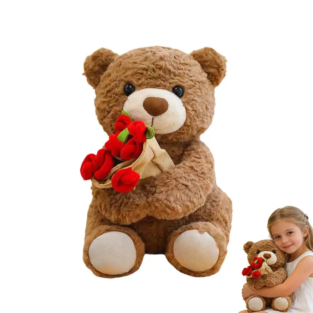 Pluszowy Miś "Rose Love" z Bukietem Róż – Romantyczny Prezent