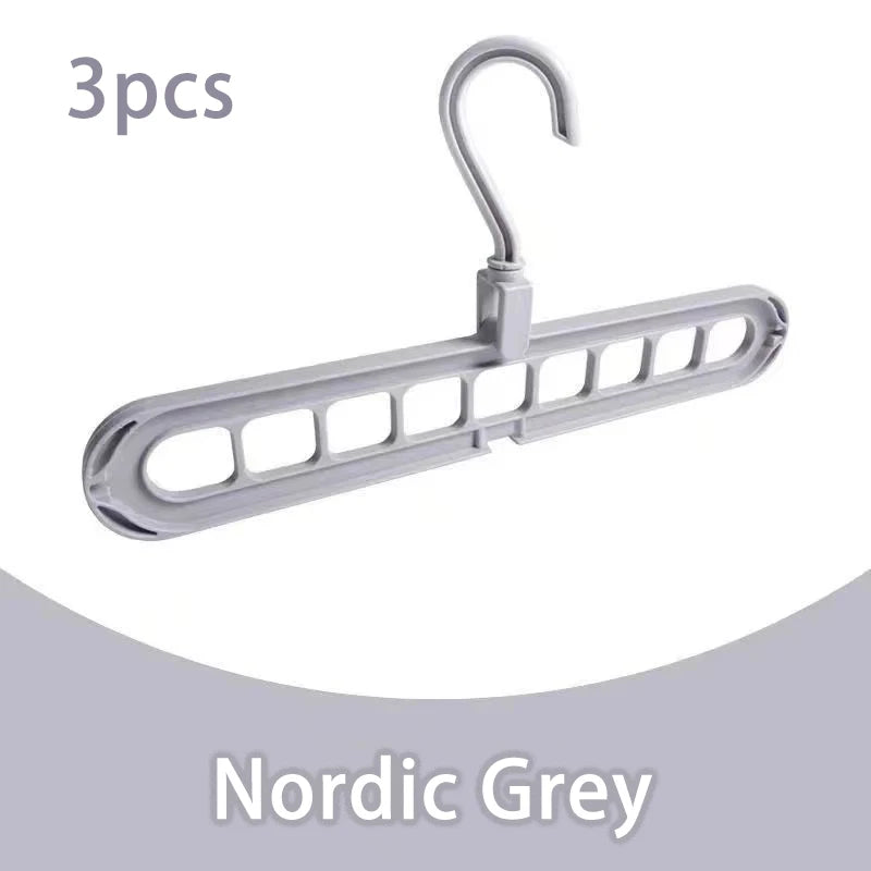 3 sztuki plastikowych, składanych wieszaków z 9 otworami, wytrzymałe wieszaki–organizery na ubrania oszczędzające miejsce, do pokoju, szafy, garderoby i domu.