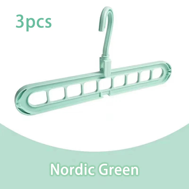 3 sztuki plastikowych, składanych wieszaków z 9 otworami, wytrzymałe wieszaki–organizery na ubrania oszczędzające miejsce, do pokoju, szafy, garderoby i domu.