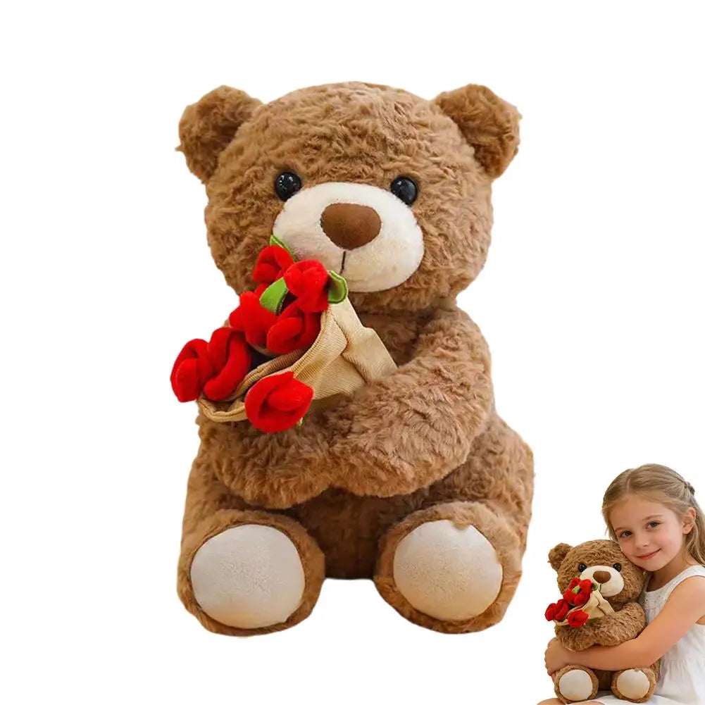 Pluszowy Miś "Rose Love" z Bukietem Róż – Romantyczny Prezent